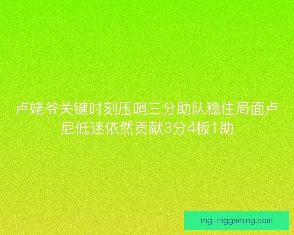 卢姥爷关键时刻压哨三分助队稳住局面卢尼低迷依然贡献3分4板1助